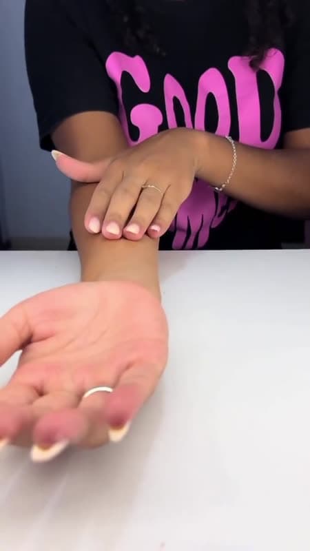 A close-up of nail art