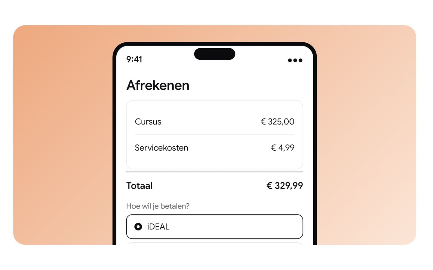 Avana: je cursist rekent de cursus af met Bancontact of iDEAL