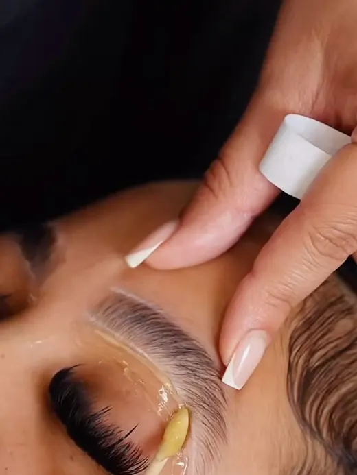 Brow lamination, close up